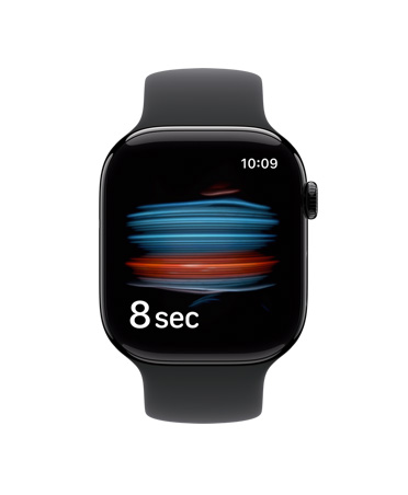 Apple Watch Series 11, aluminum case, polished jet black colour, Health app takes reading of blood oxygen, Sport Band, black colour