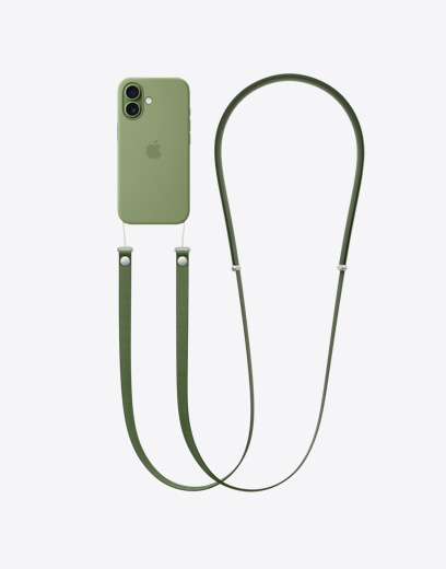 iPhone 17, arkadan dış görünüm, neon sarı Çapraz Askı takılı ada çayı bumper kılıf